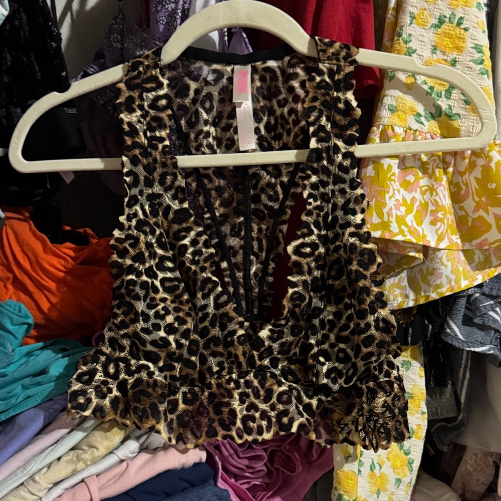 Leopard Print PINK VS Racerback Bralette